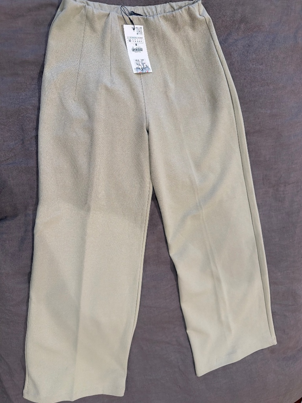 Zara Cream Wide Leg Pull-On Pants | Size M | NWT